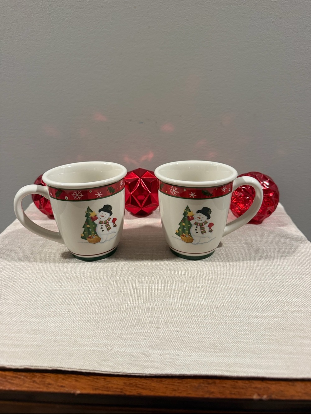 Longaberger Snowman Mugs Pottery 2